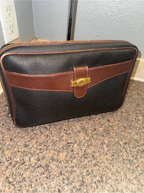 Dunhill Handbags - Dunhill Black Textured Clutch with wristlet strap